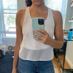 Athletic mesh tank: double layer